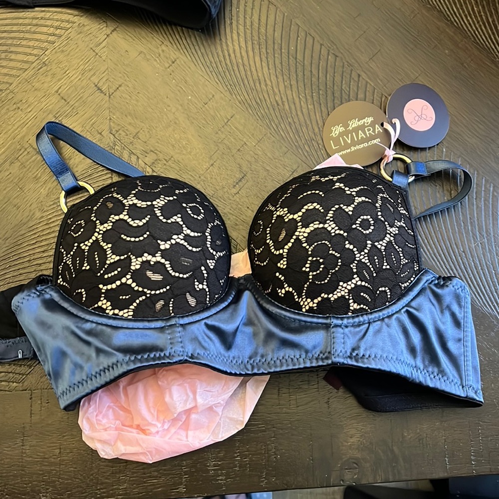 Liviara Indulge Bra in Midnight Blue, size 34A